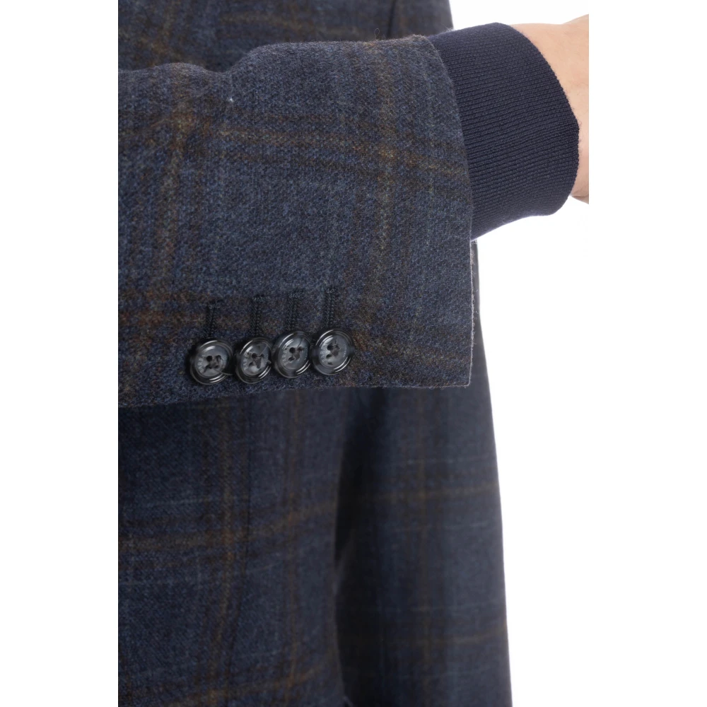 Barba Wol Kasjmier Jas Drie Knopen Multicolor Heren