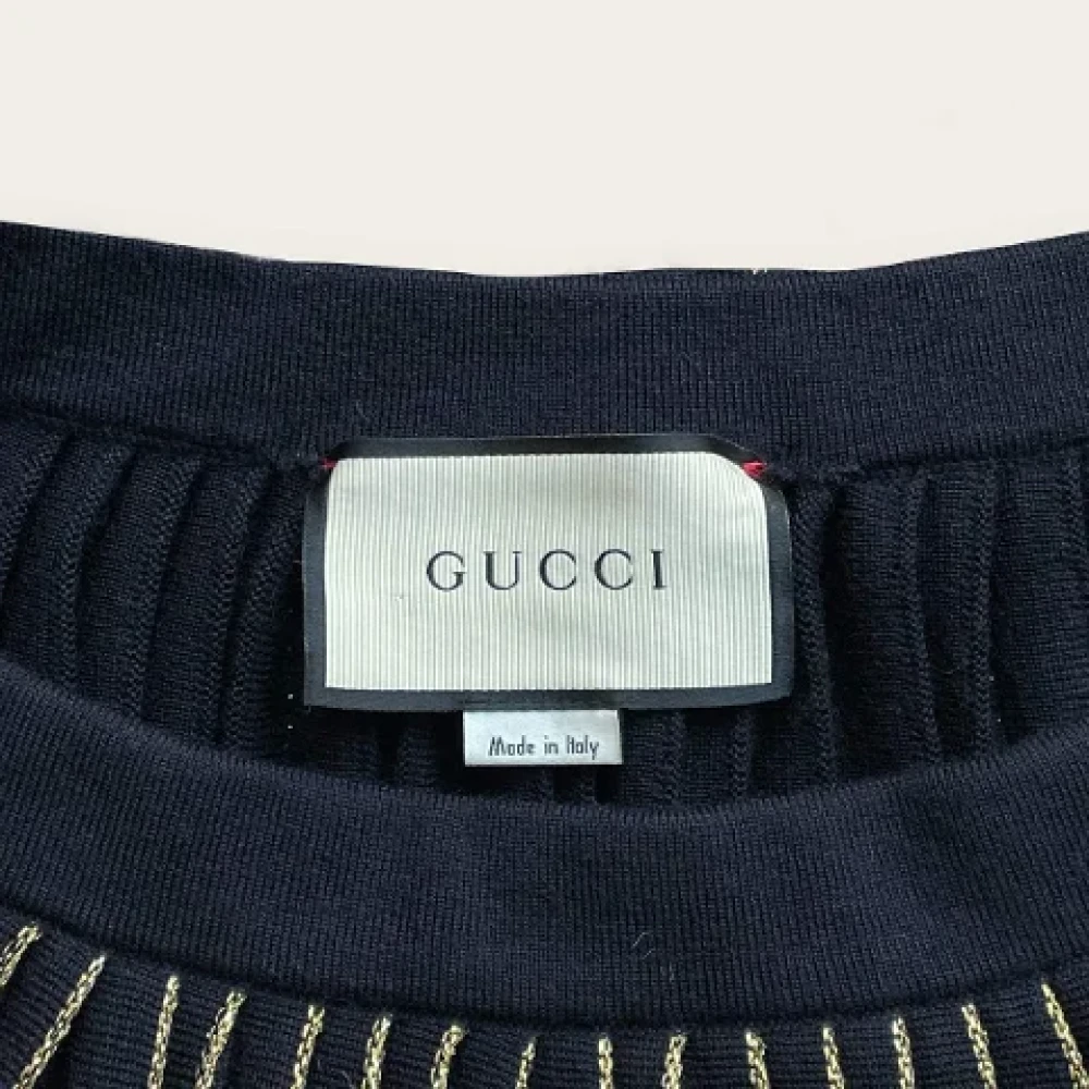 Gucci Vintage Pre-owned Wool bottoms Blue Dames