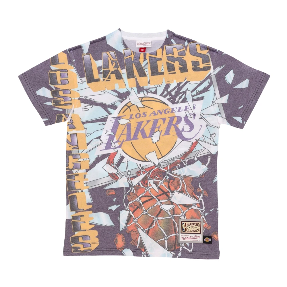 Mitchell & Ness NBA Big Face Tee Lakers Purple Multicolor Heren