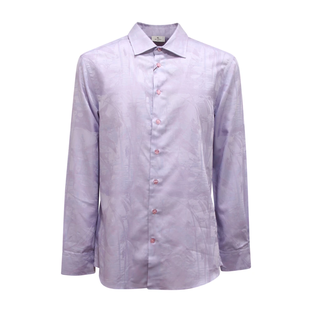 Etro Men's Purple Cotton Shirt Made In Italy
