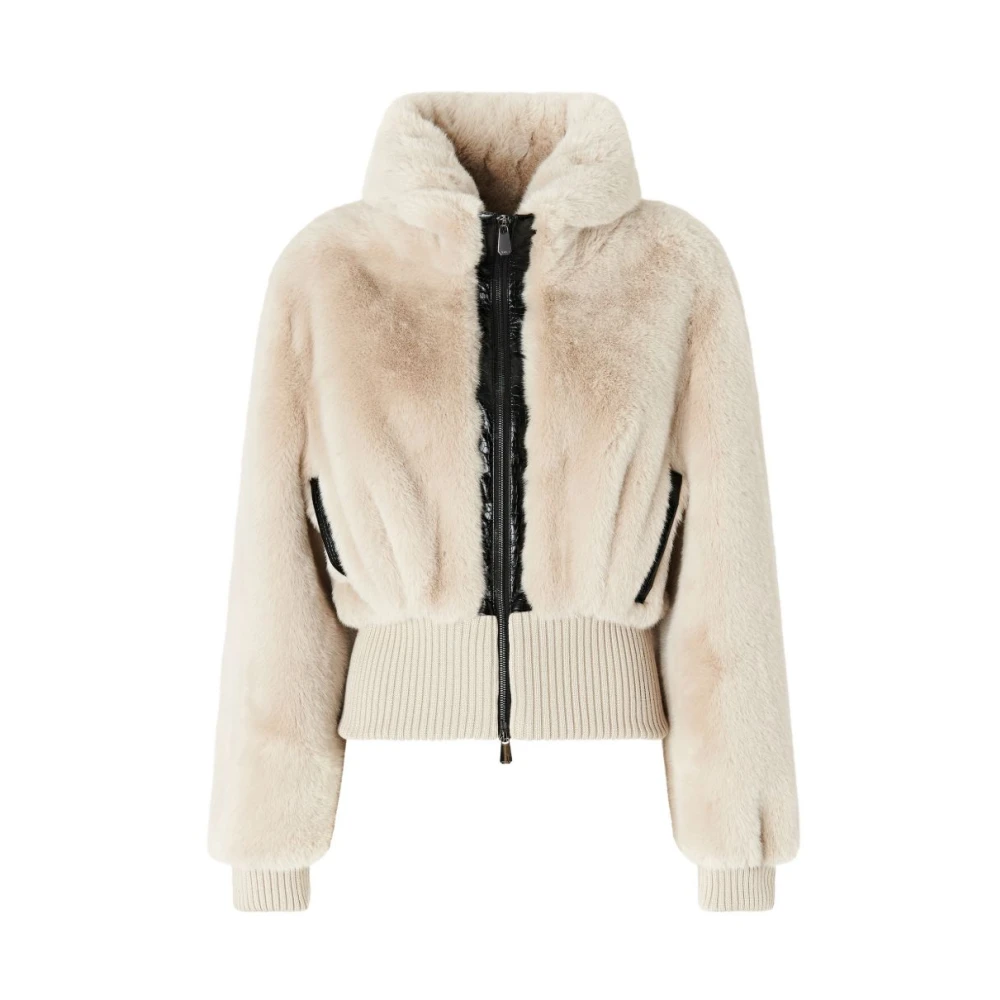 Pinko Gray Bagels Bomber - Female - Faux Fur & Shearling Jackets - M - Jackets