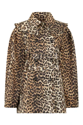 Kort leopardpäls