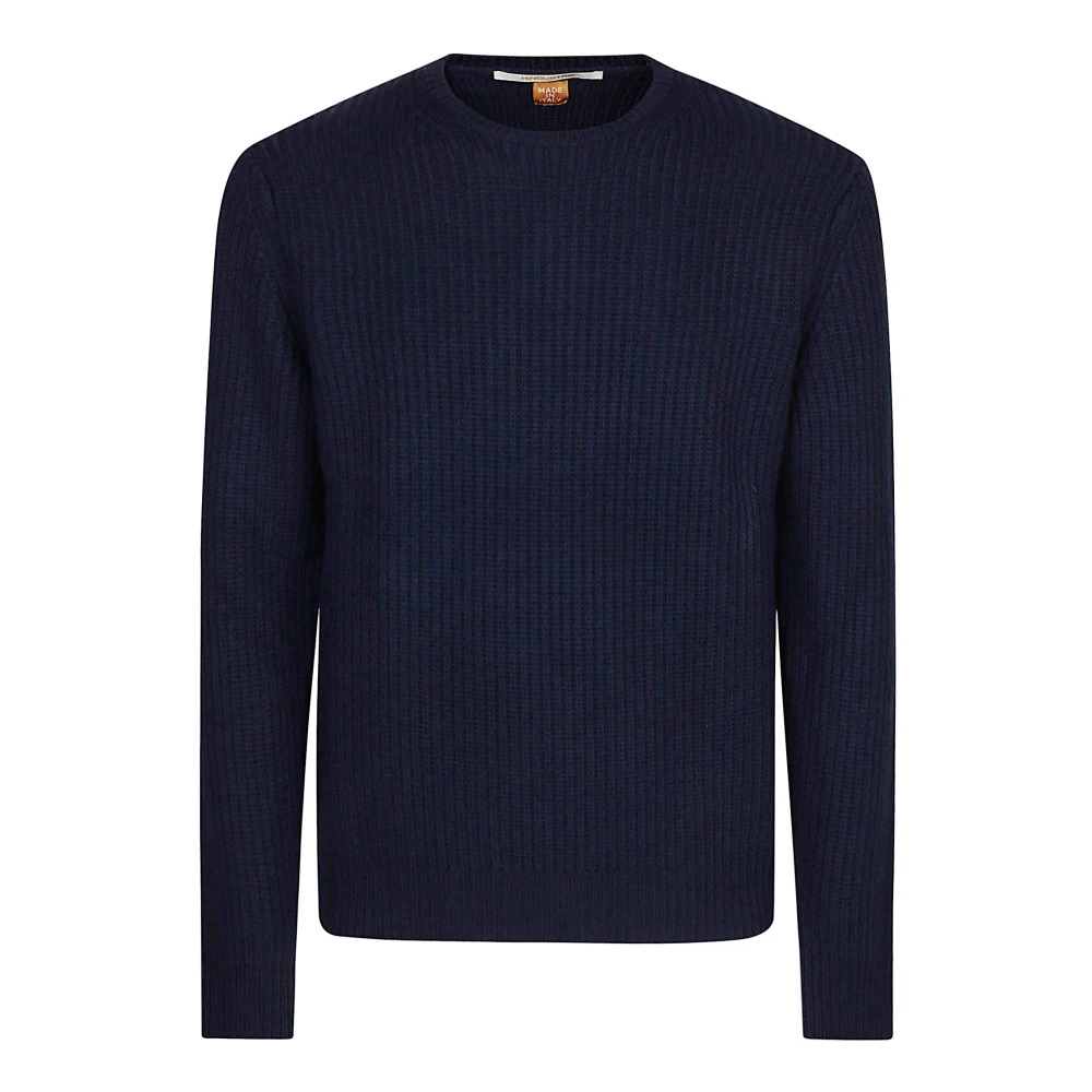 Hindustrie Zachte Crew Neck Sweater Blue Heren