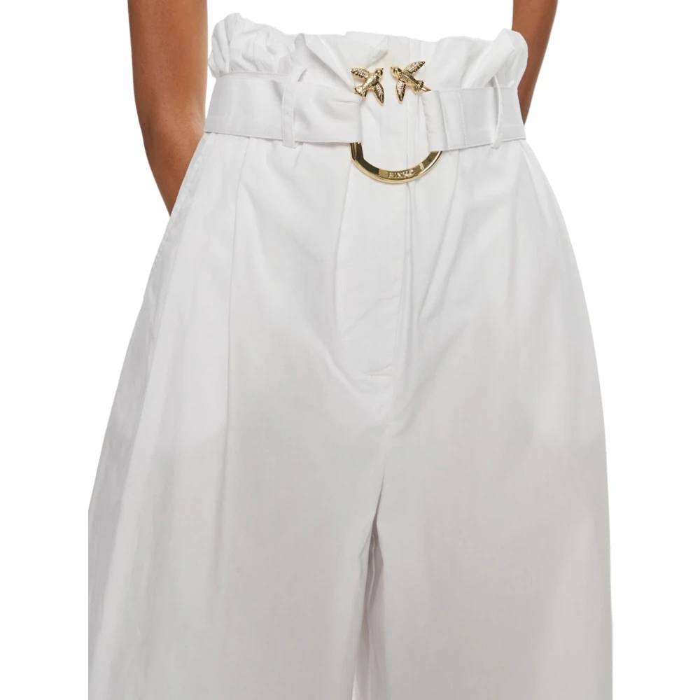 pinko Wide Trousers White Dames
