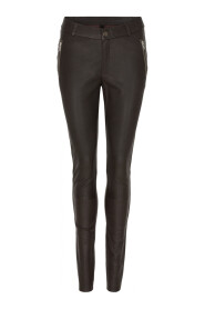 Notyz leggings med sadel og zip p skind 10910-New Coffee Brown W Silver Acc.
