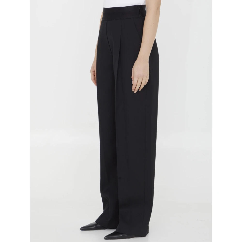alexander wang Zwarte broek met hoge taille en wijde pijpen Black Dames