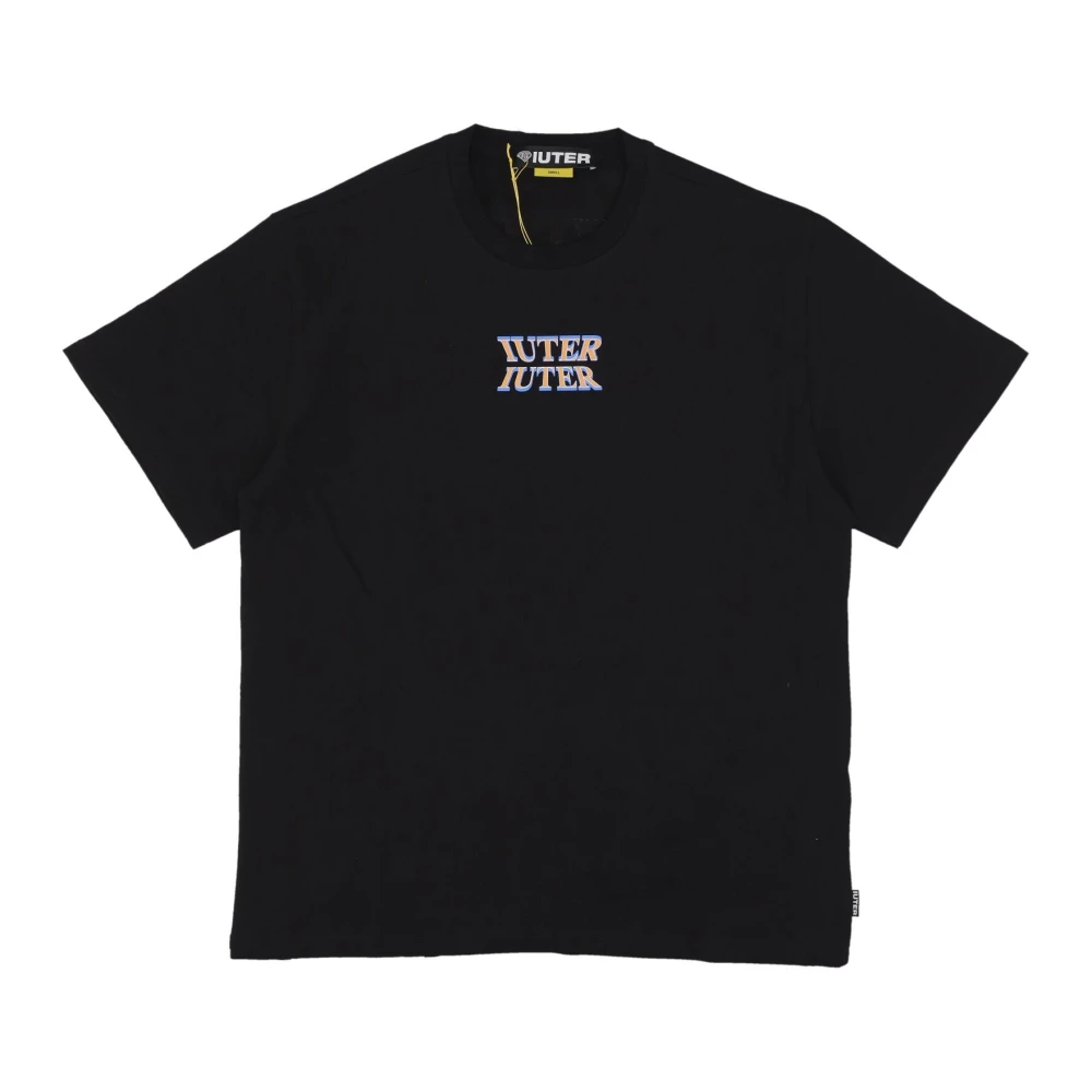 Iuter Zwarte korte mouw ronde hals T-shirt Black Heren