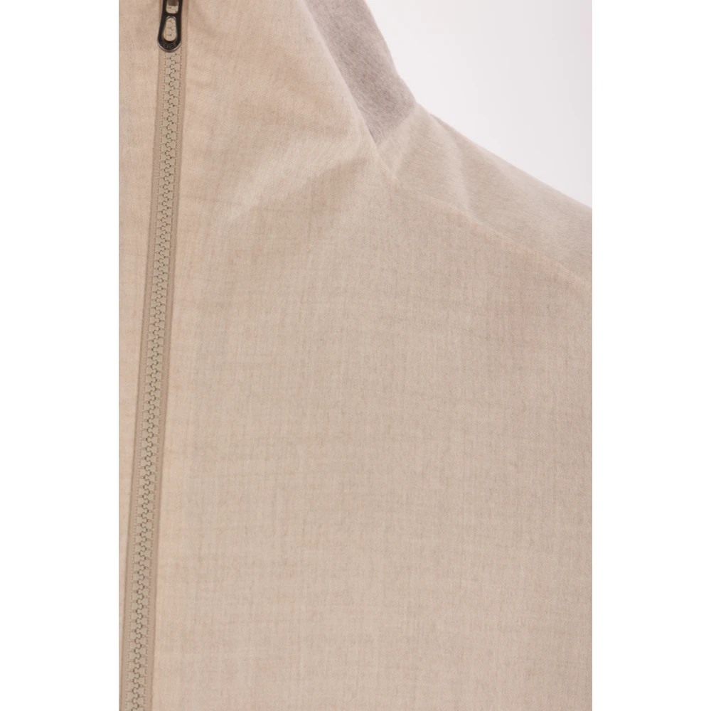 Sease Lichte Beige Wollen Jas met Hoge Kraag Beige Heren