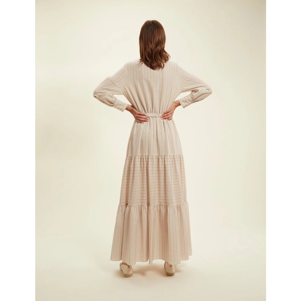 Ines De La Fressange Paris Gestreepte Léna Jurk Beige Dames