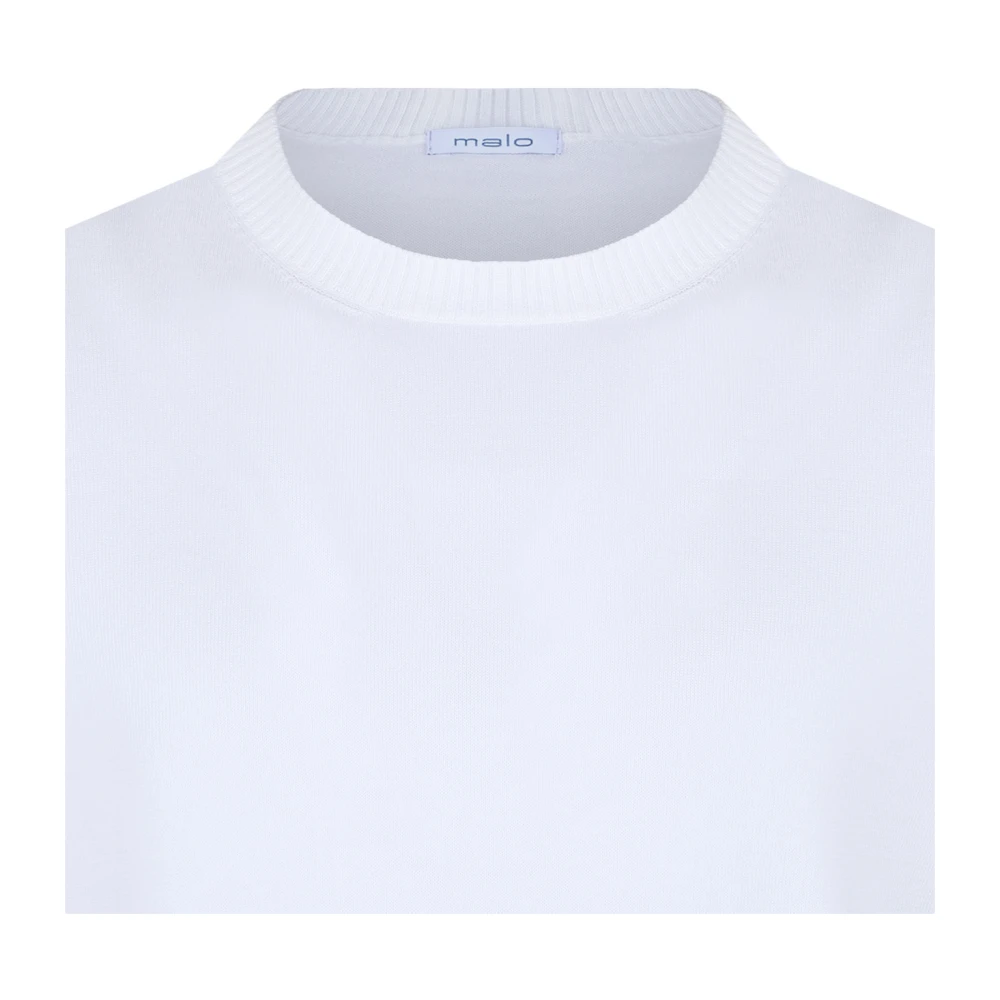 Malo Wit Crew Neck T-Shirt White Heren