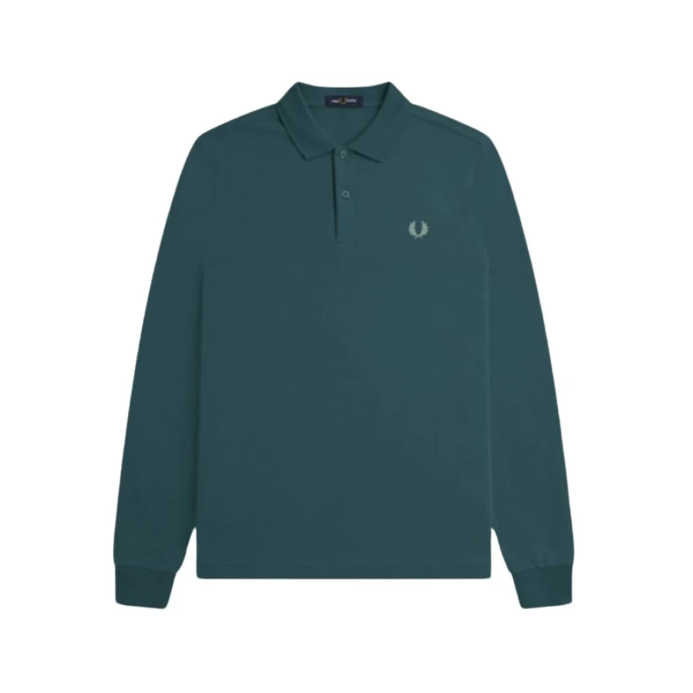 Fred Perry Lange Mouw Polo Shirt Green Heren