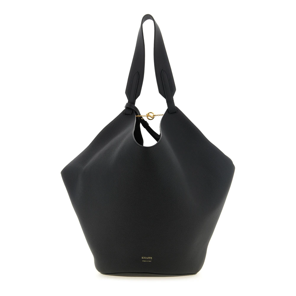 Khaite Black Lotus Midi Tote Bag - Female - Shopping Bags - One Size - Bags
