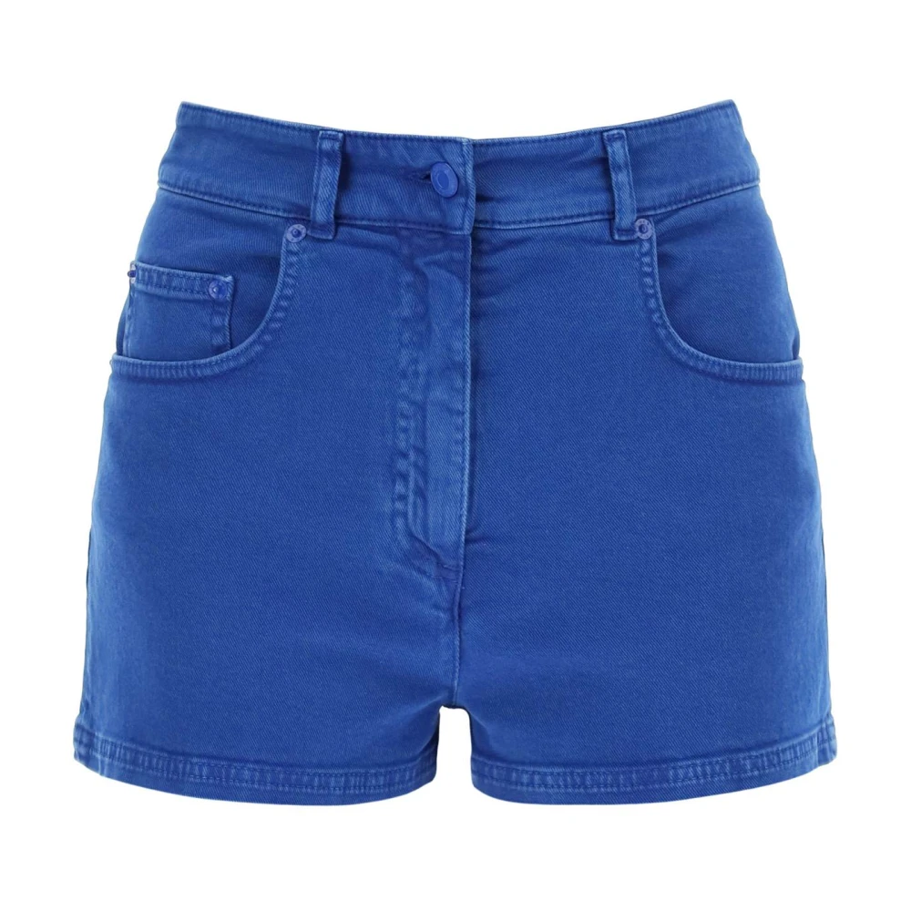 Moschino Denim Shorts Slim Fit High-Rise Blue Dames