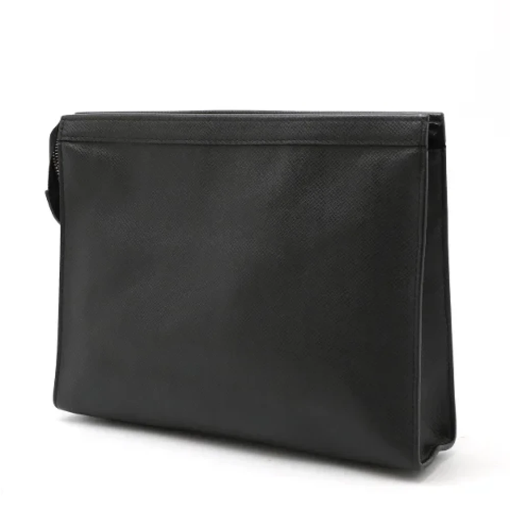 Louis Vuitton Vintage Pre-owned Leather clutches Black Heren