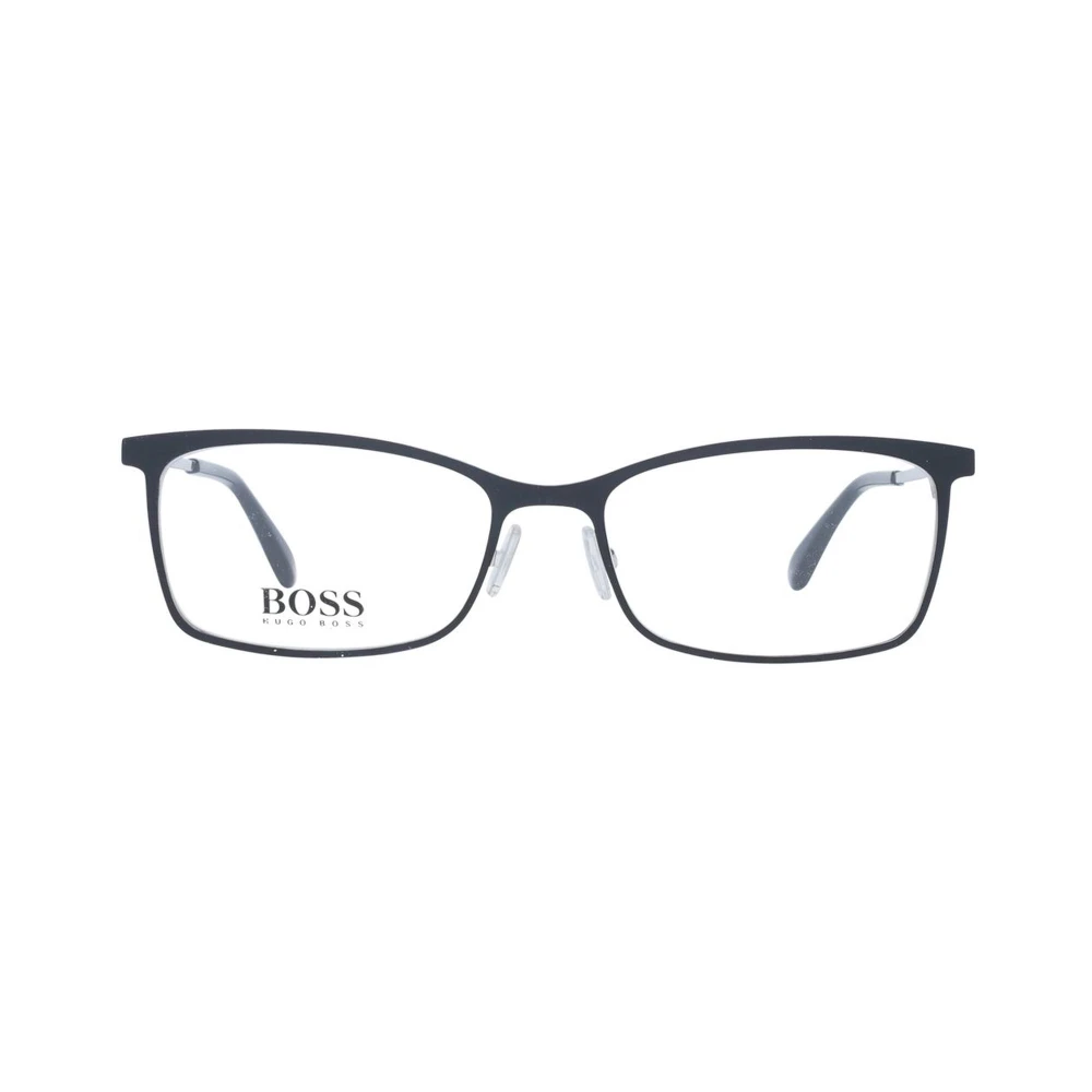 Hugo Boss Zwarte Metalen Rechthoekige Optische Frames Black Dames