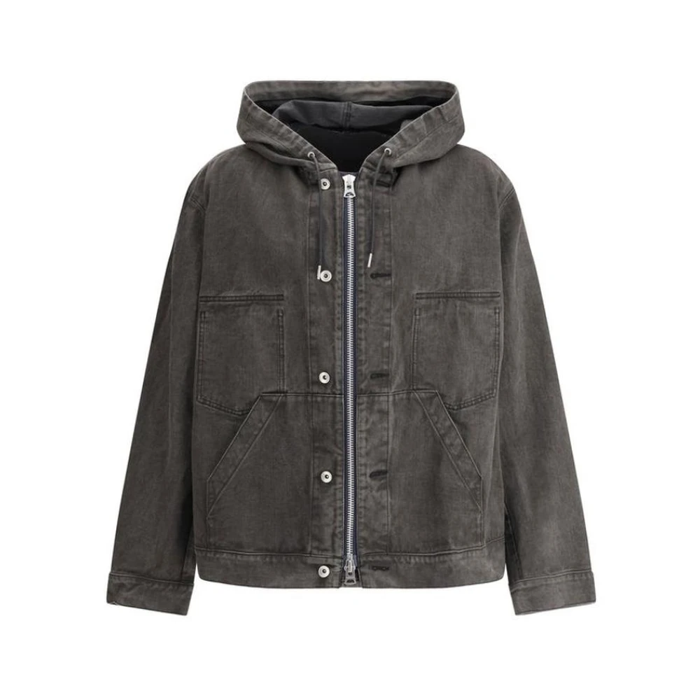 Sacai Urban Hooded Denim Jacket Black Heren