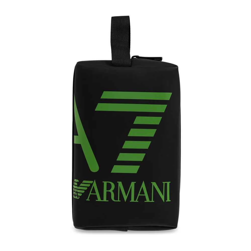 Emporio Armani EA7 Cosmeticatas met bedrukt logo Black Unisex
