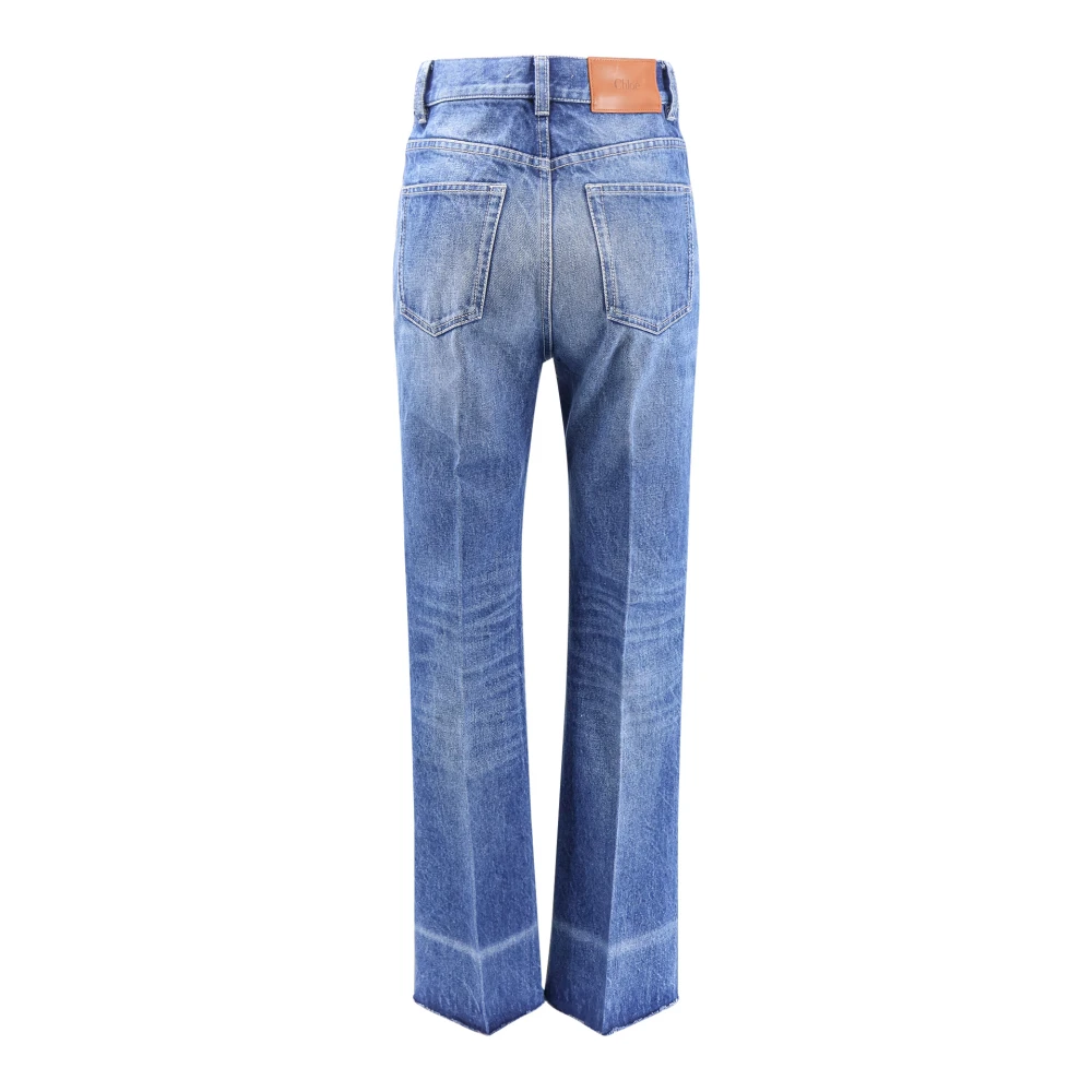 Chloé Hoge taille katoenen flared jeans Blue Dames