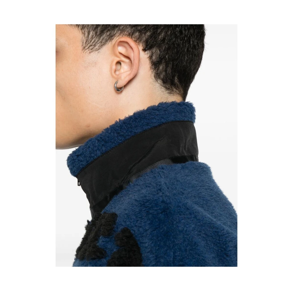 Y Project Blauw Zwart Fleece Jack Hoge Hals Blue Heren
