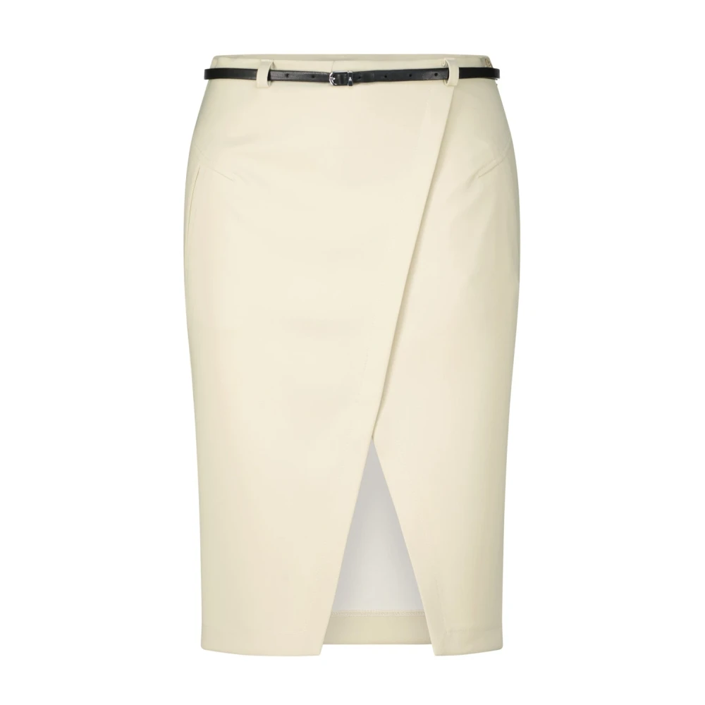 PATRIZIA PEPE Smalle Rok met Riem in de Taille Beige Dames