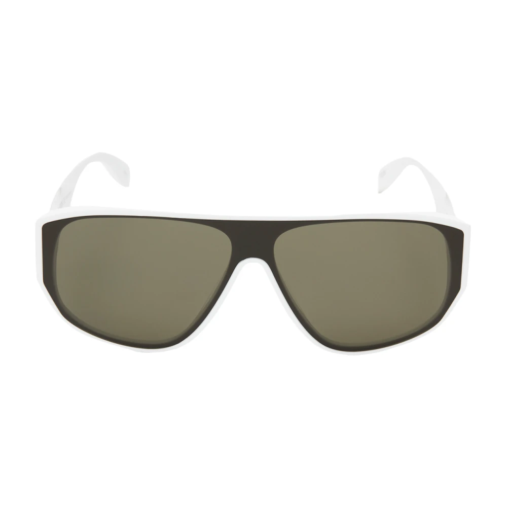Hvide Cat-Eye Solbriller med Grønne Linser