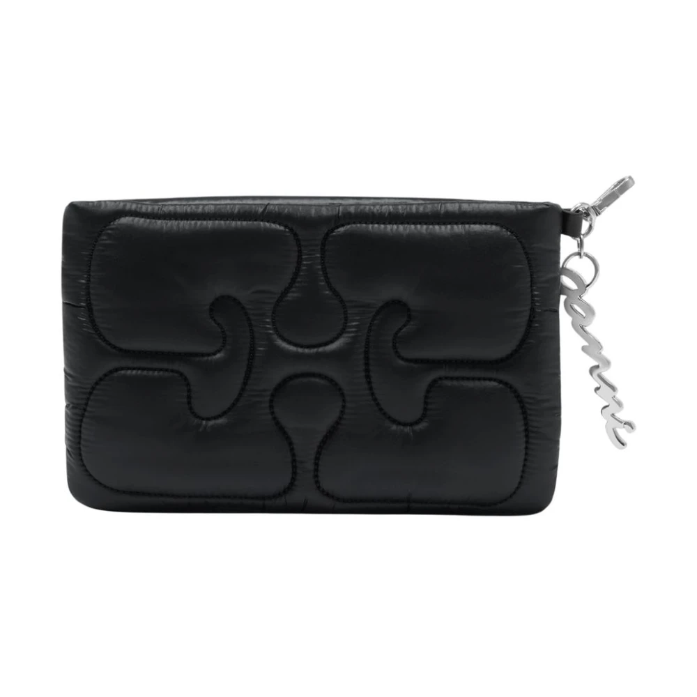 Ganni Women's Black Quilted Re-Tech Pouch