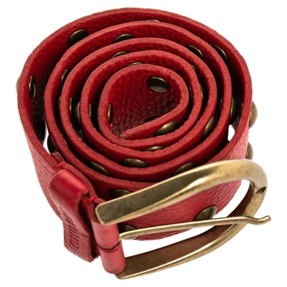 Miu Pre-owned Leather belts Red Dames
