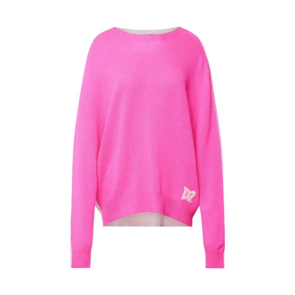 Dsquared2 Stijlvolle Gebreide Pullover Sweater Pink Dames