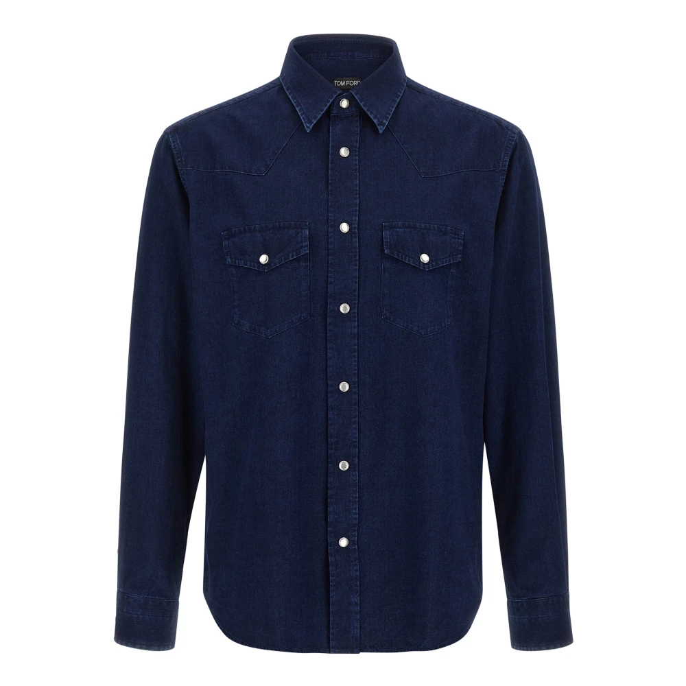 Tom Ford Men's Blue Western Denim Shirt