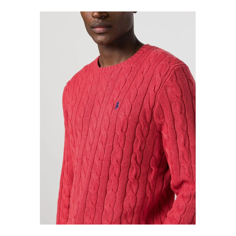 Ralph Lauren Cable-Knit Crewneck Sweater Red Heren