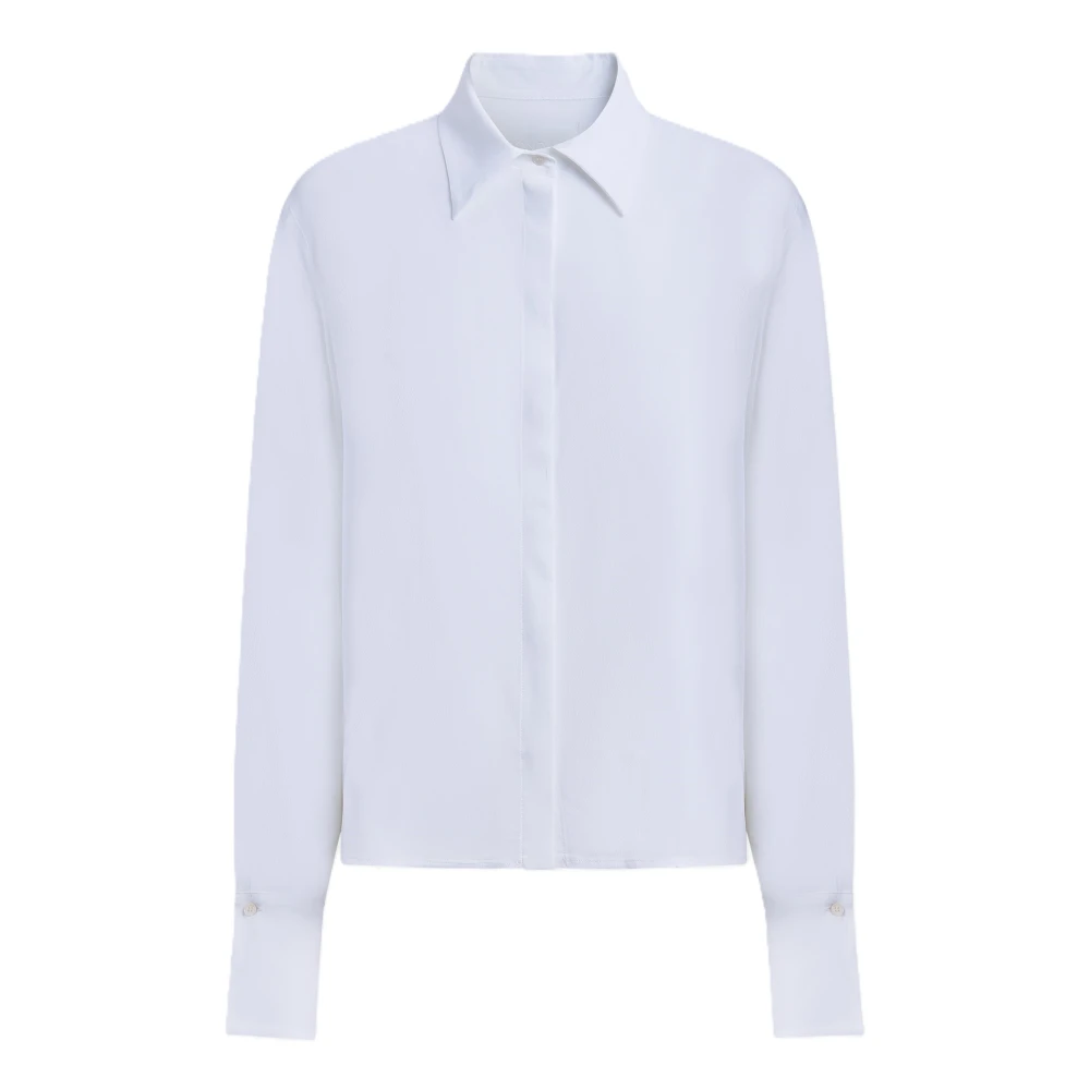 Dondup Women's White Shirts, L, Camicie Poliestere