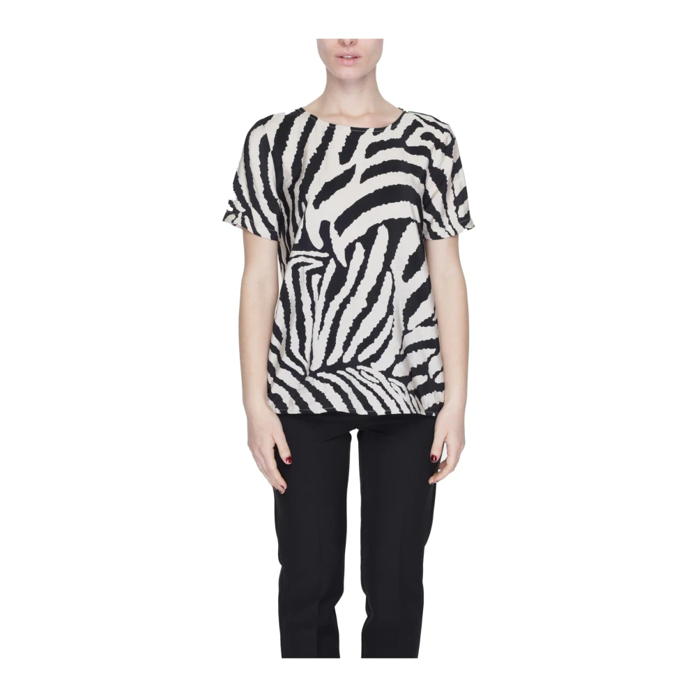 Jacqueline de Yong Luipaardprint Beige T-shirt Multicolor Dames