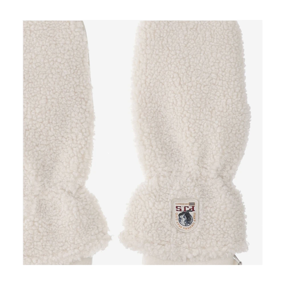 Parajumpers Logo Fleece Handschoenen met Gecombineerd Vingerontwerp White Heren