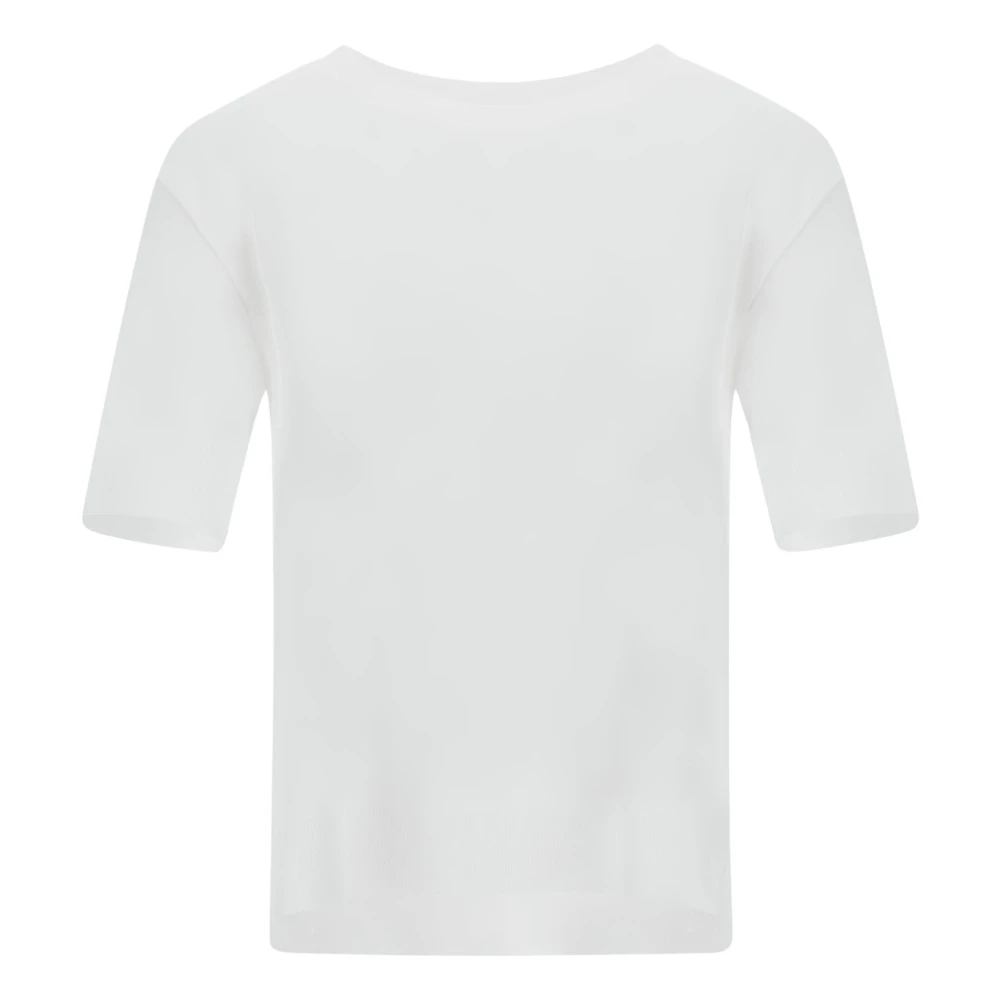 Herno Women's White Round-Neck Knitwear, L, Glam Knit T-Shirt