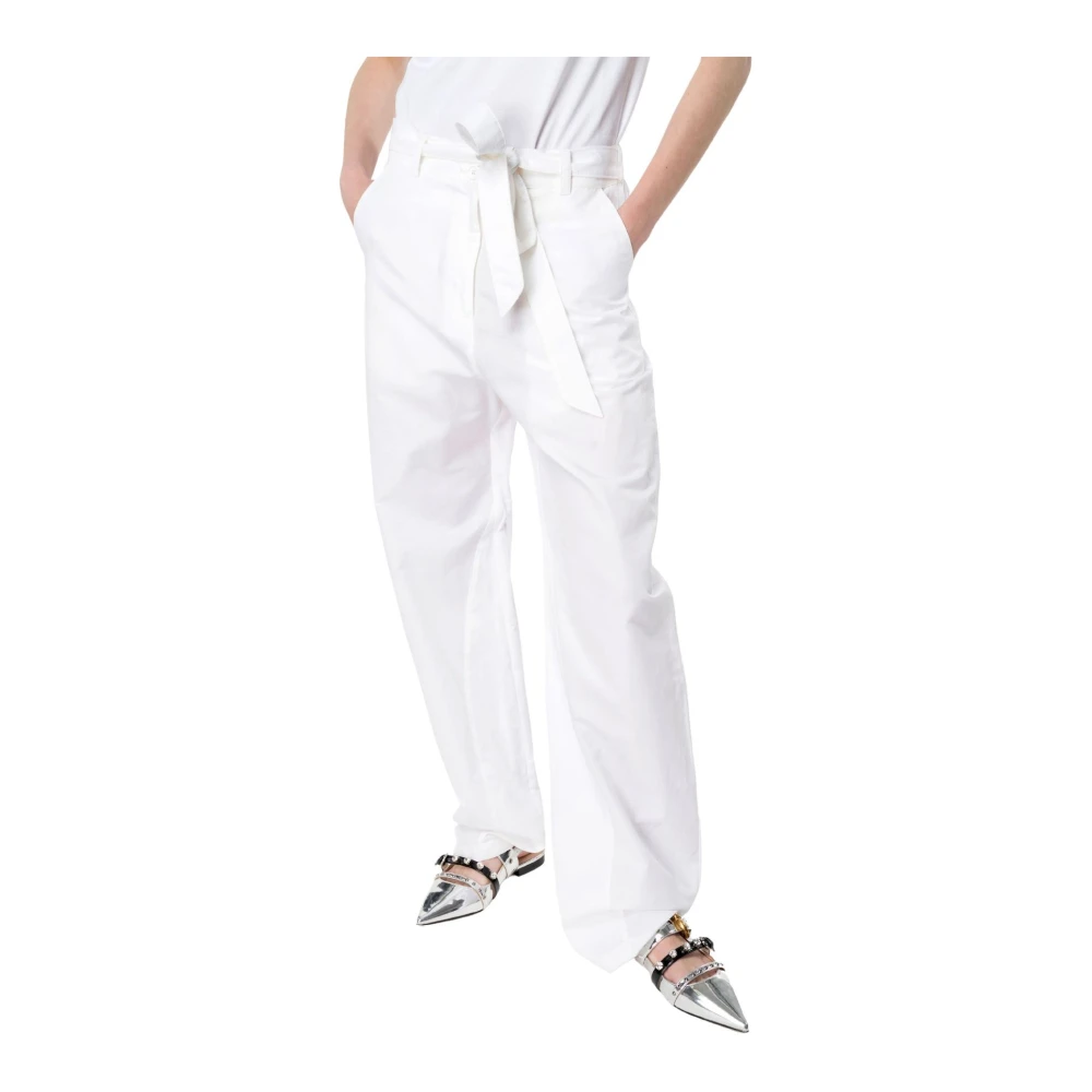 pinko Wide Trousers White Dames