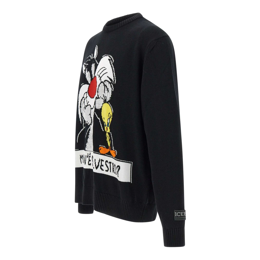 Iceberg Cartoon Stijl Zwarte Trui Black Heren
