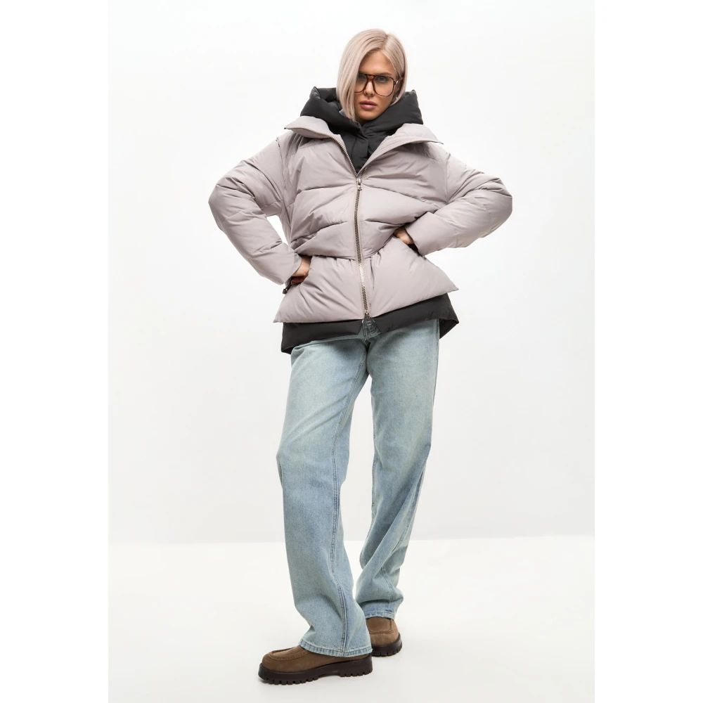 Cesare Gaspari Capuchon gewatteerde jas Beige Dames
