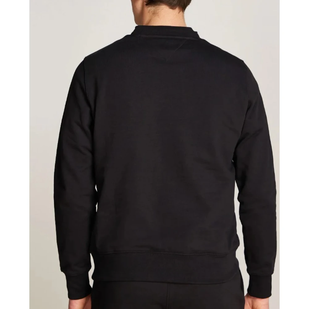 Tommy Hilfiger Zwarte Sweater met Centraal Logo Black Heren
