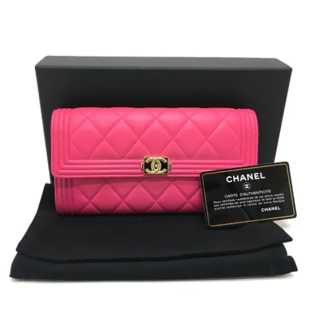 Chanel Vintage Pre-owned Leather wallets Pink Dames