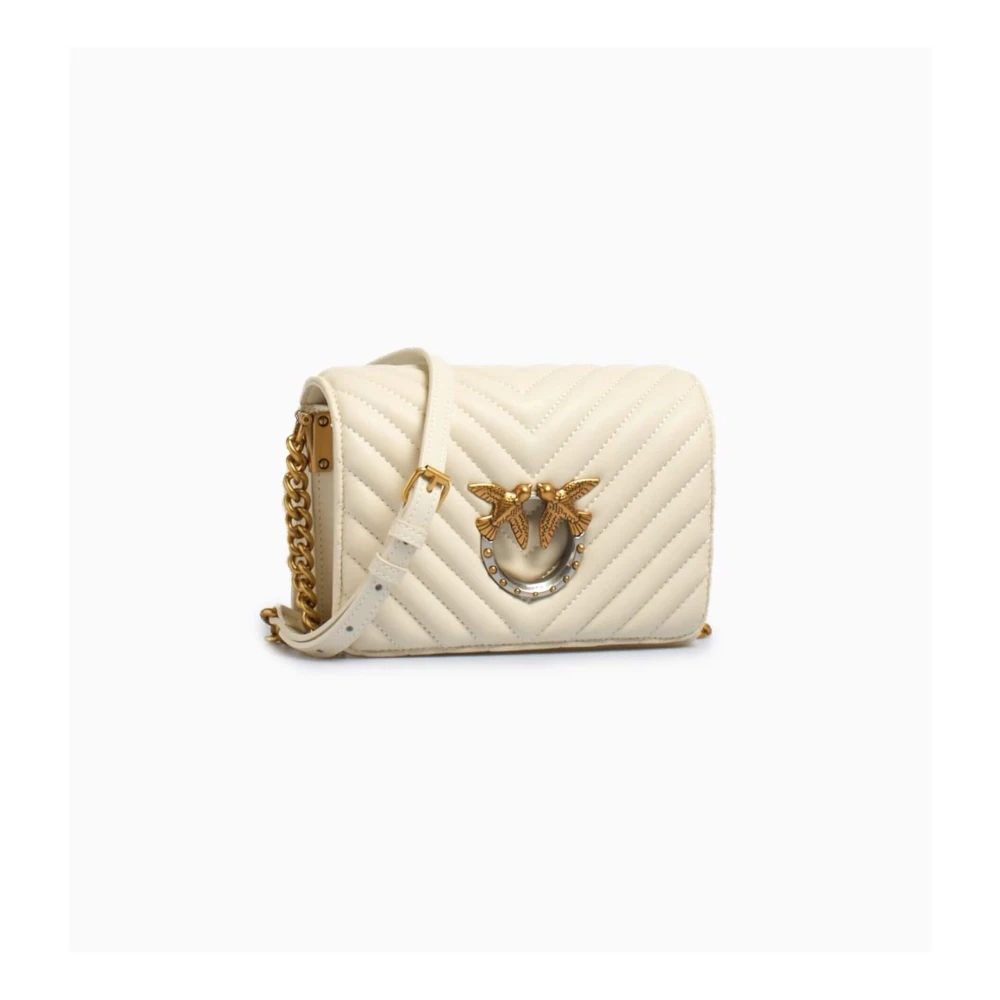 pinko Witte Chevron Schoudertas Beige Dames