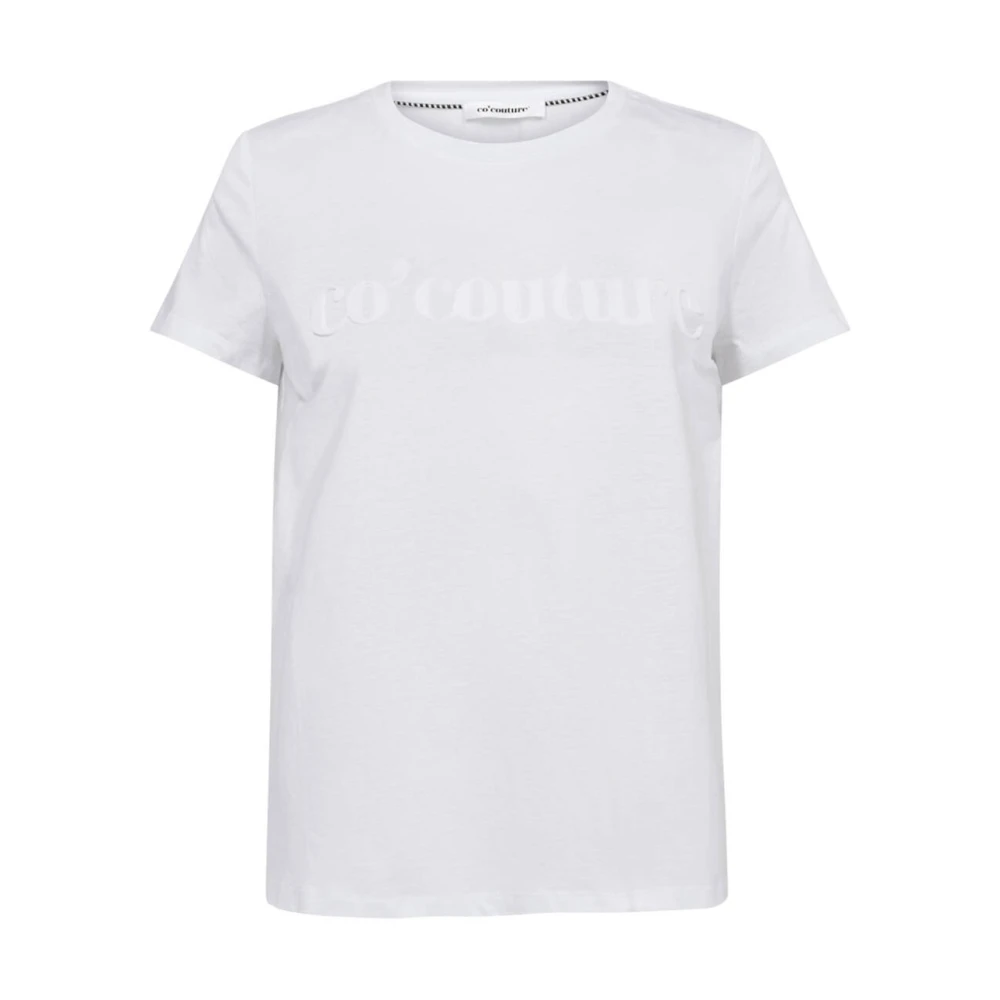 Co'Couture Geëmbosseerd Logo T-shirt White Dames