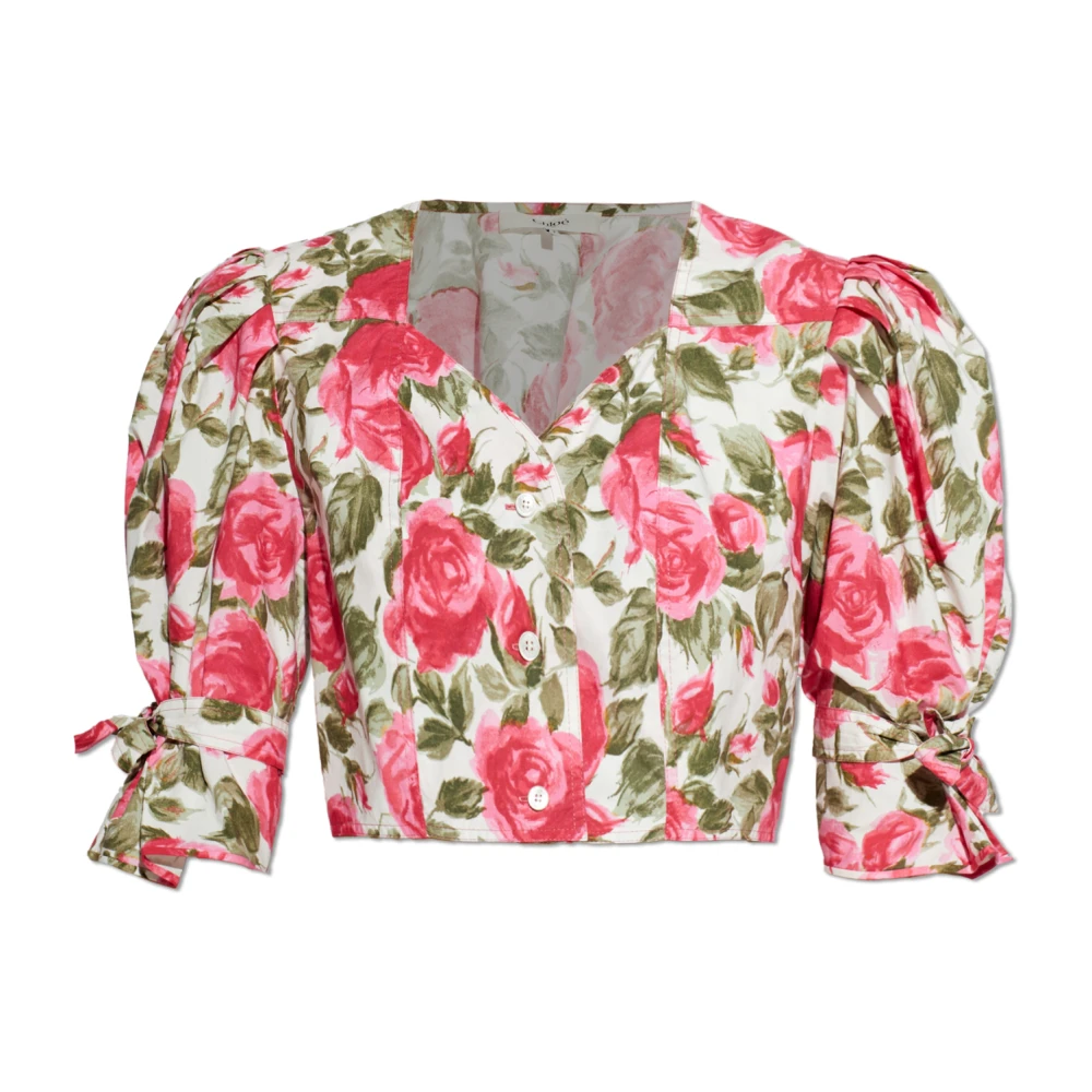 Chloé Short Floral Top - Female - Blouses - Multicolor - Xs - Blouses & Shirts