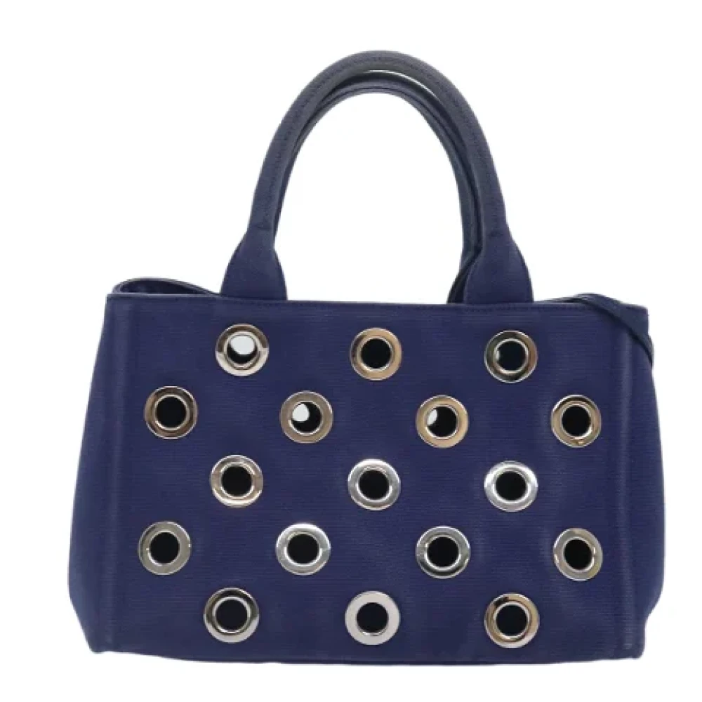 Prada Vintage Pre-owned Canvas prada-bags Blue Dames