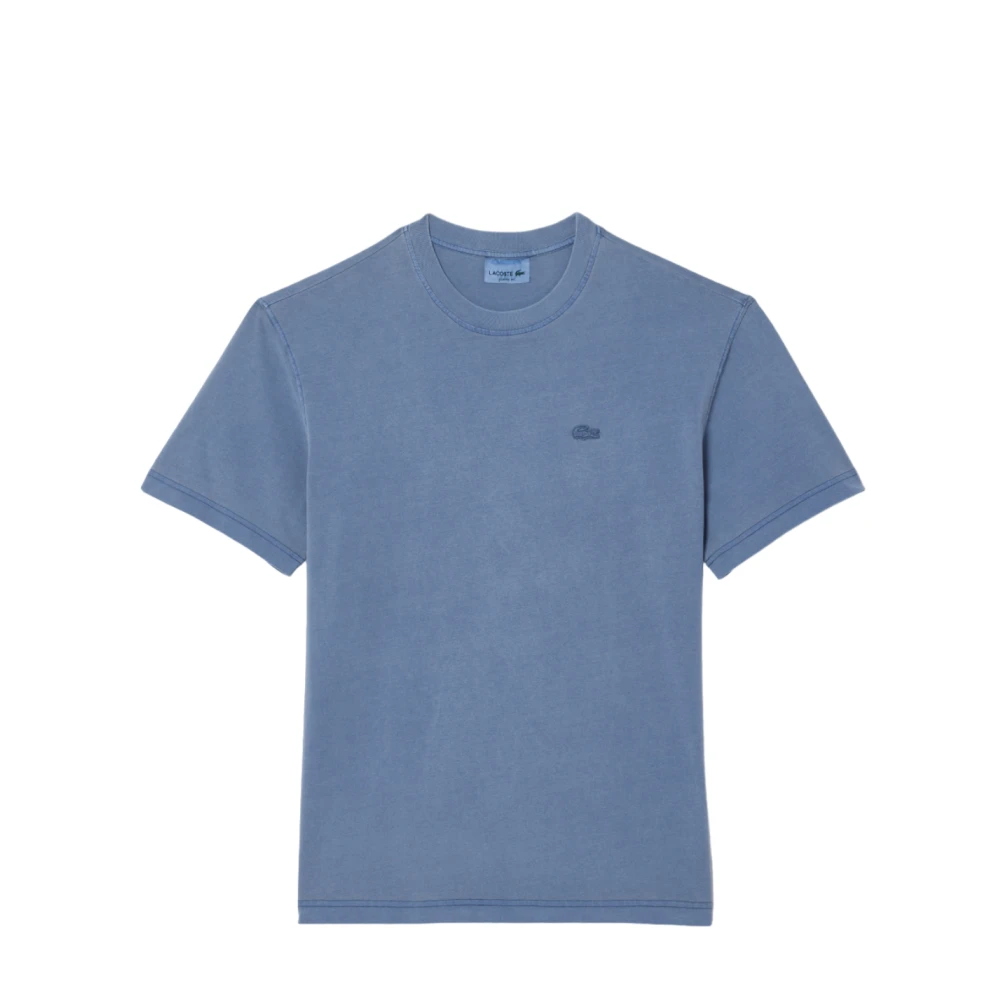 Lacoste Biologisch katoenen T-shirt met krokodilborduursel Blue Heren