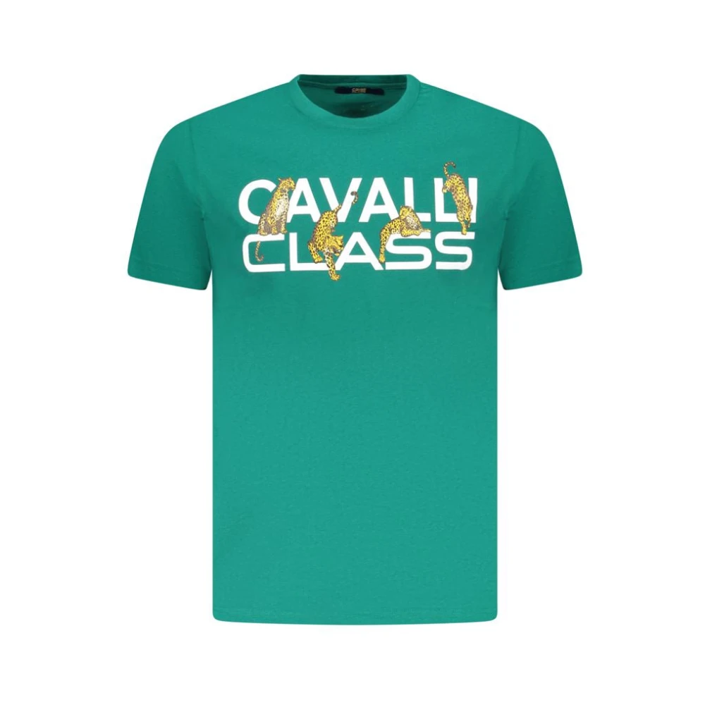 Cavalli Class Verde Cotton Men T-Shirt - XL - Image 2