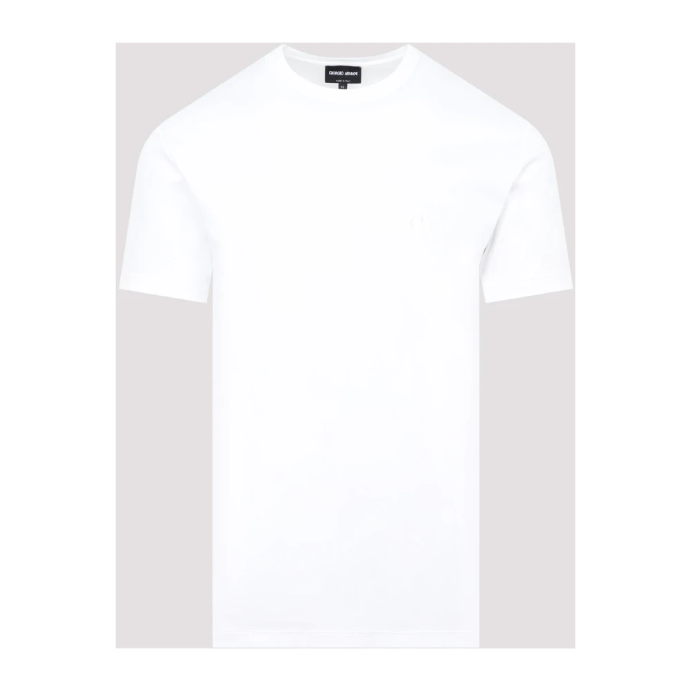 Giorgio Armani , T-Shirts, Male, White, S, Cotton Interlock T-Shirt