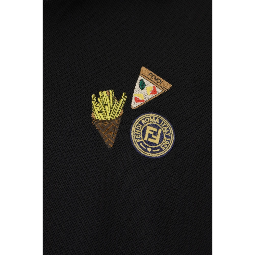 Fendi Klassiek Polo Shirt voor Mannen Black Heren