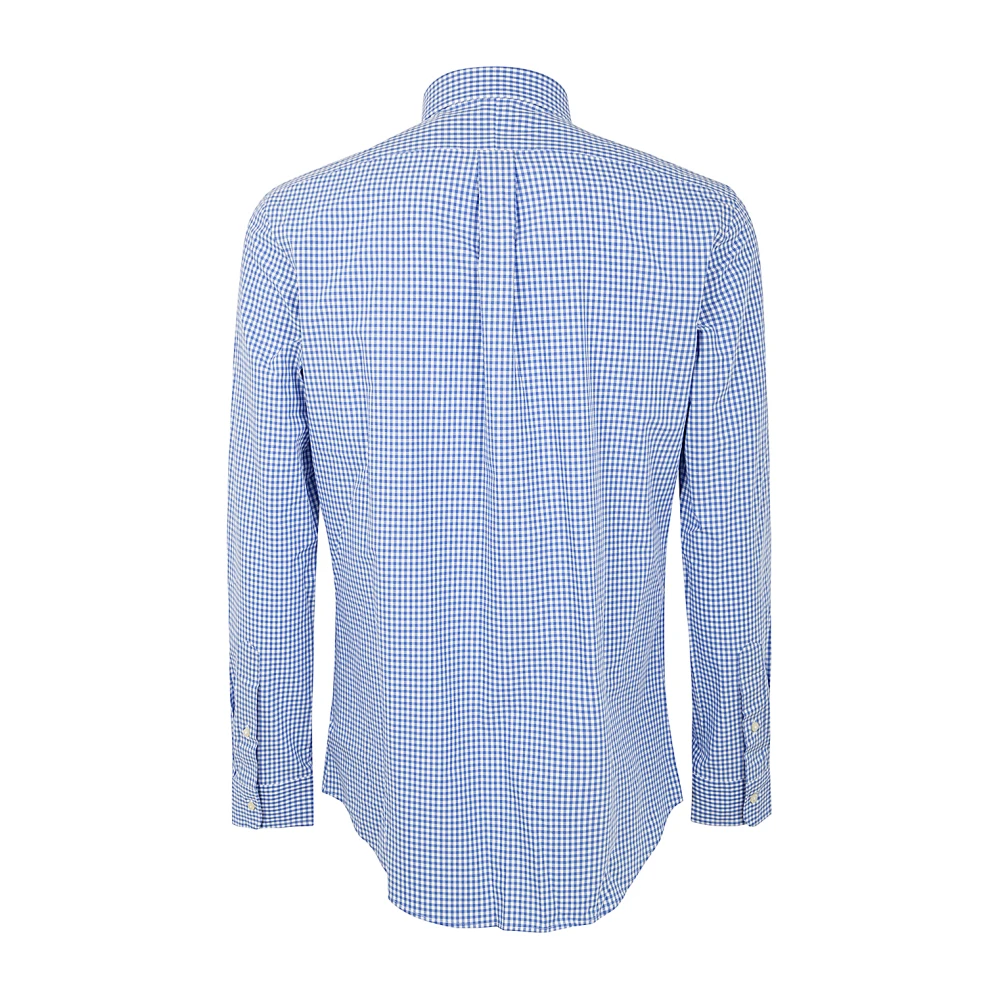 Polo Ralph Lauren Blauw Wit Geruite Gestreepte Overhemd Blue Heren