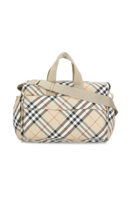 enfant-beige-sac-duffel-avec-motif-a-carreaux
