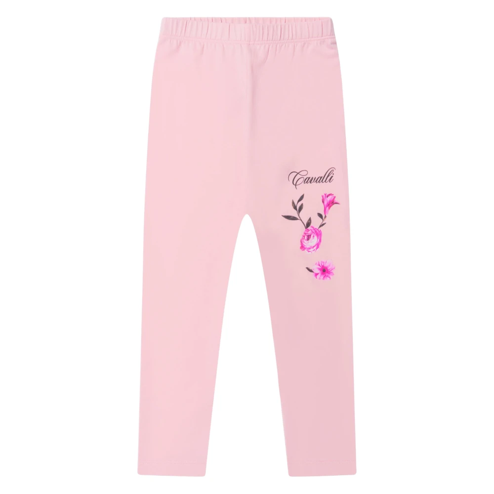 Roberto Cavalli Girls Pink Leggings, 12 Y, Cotton Fleece Joggers